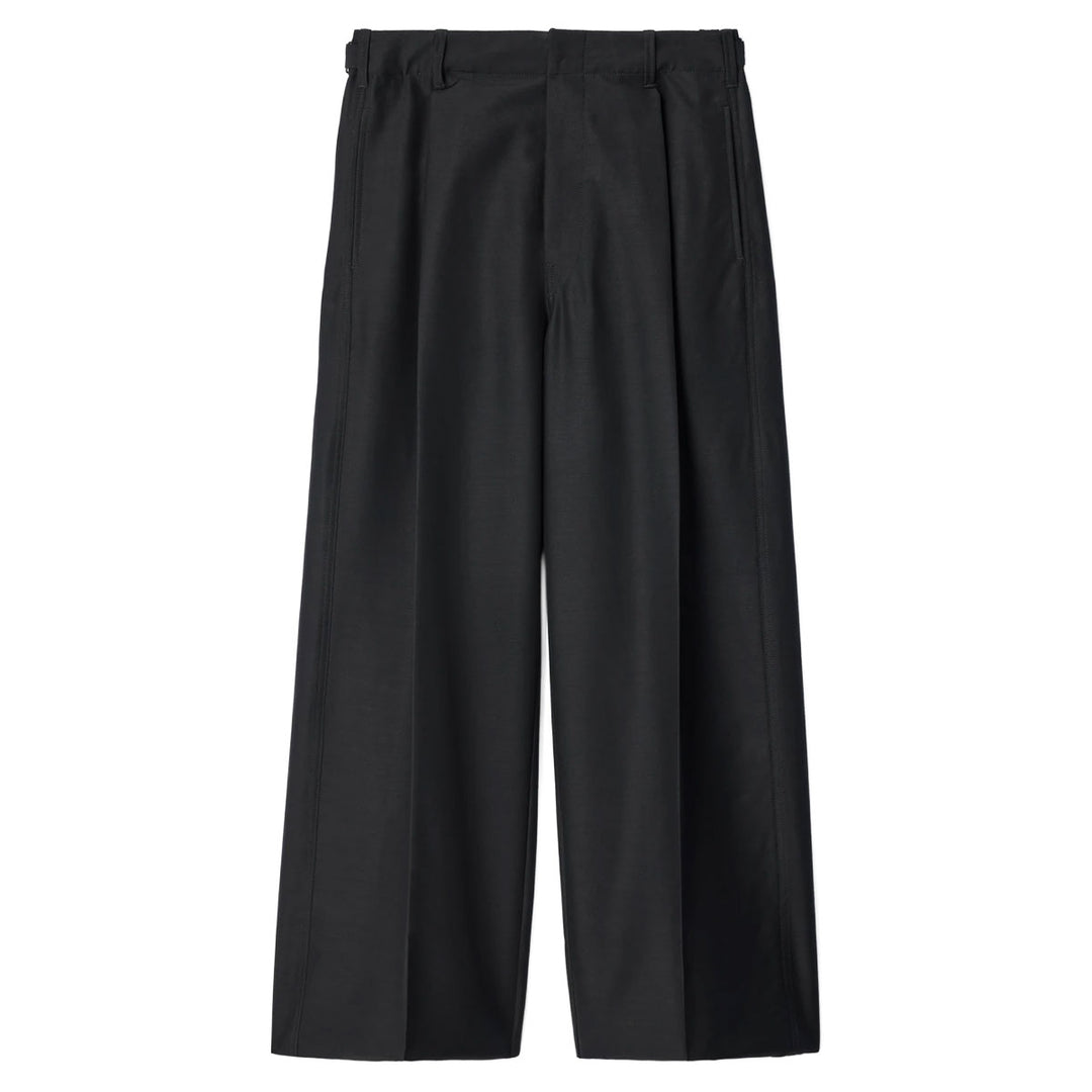Wool and mohair cloth single-pleated tailored trousers
