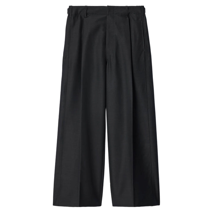Wool and mohair cloth single-pleated tailored trousers