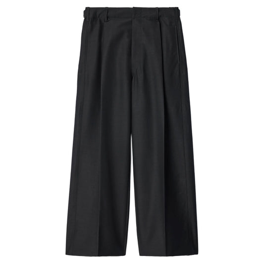 Wool and mohair cloth single-pleated tailored trousers
