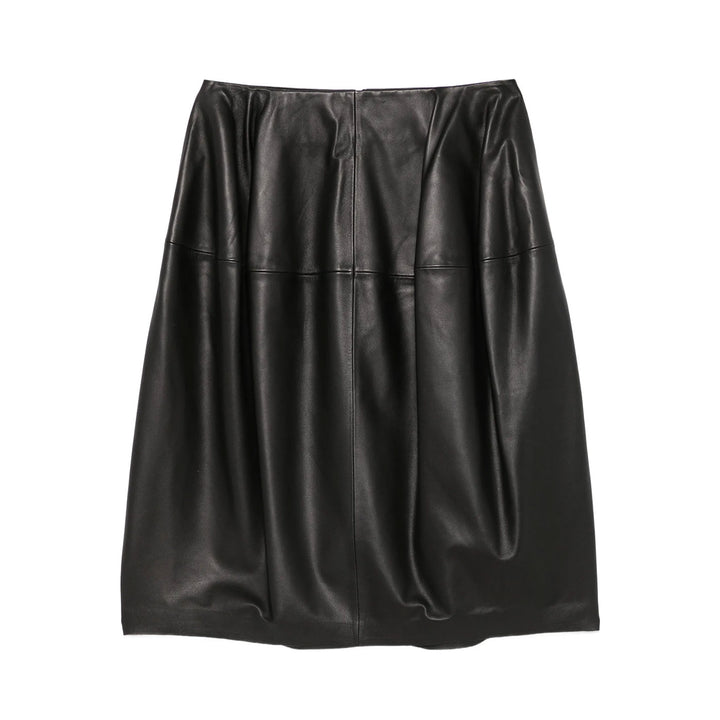 Sculptural leather skirt