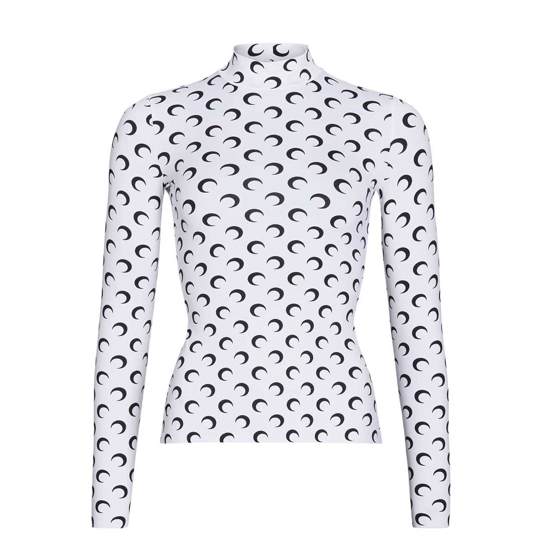 Marine Serre - Recycled Moon Jersey Second Skin Highneck Top