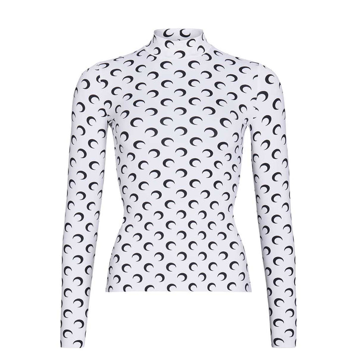 Marine Serre - Recycled Moon Jersey Second Skin Highneck Top