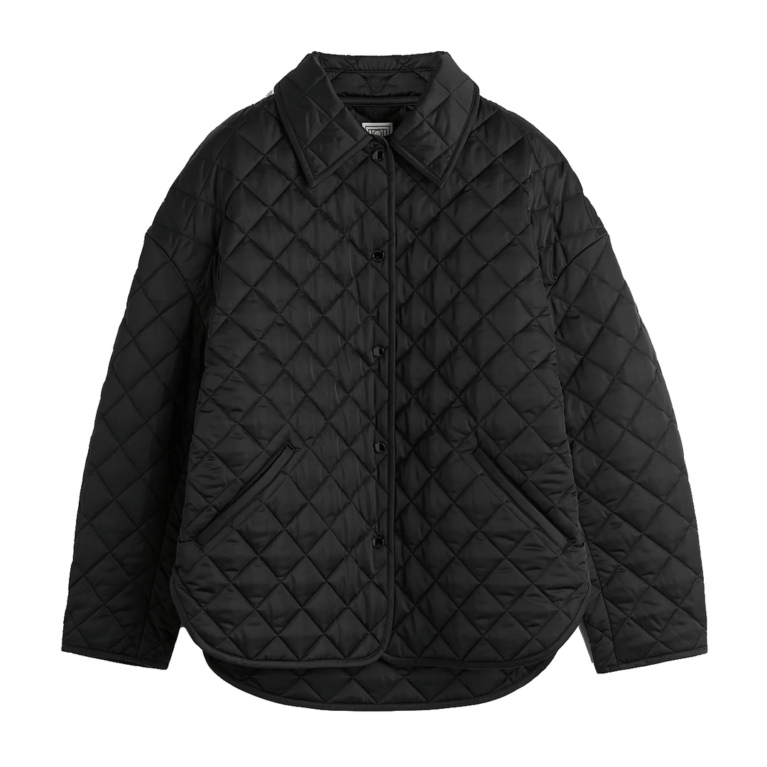 Collared quilted jacket