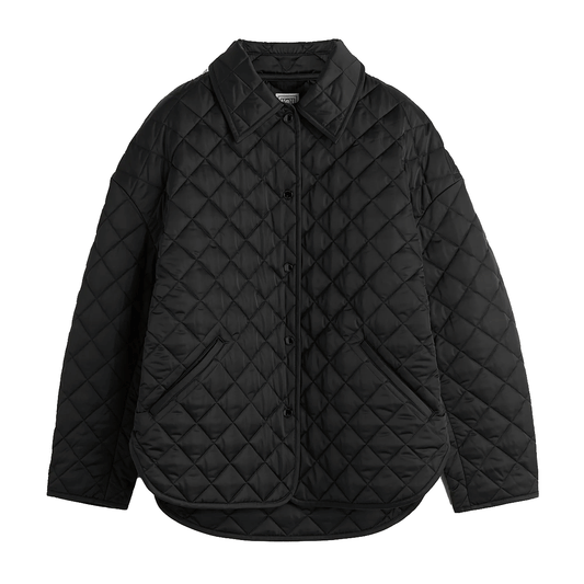 Collared quilted jacket