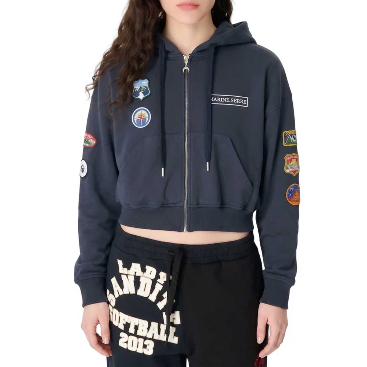 Marine serre(マリーンセル) | Boy Scout Patch Zipped Hoodie パーカー