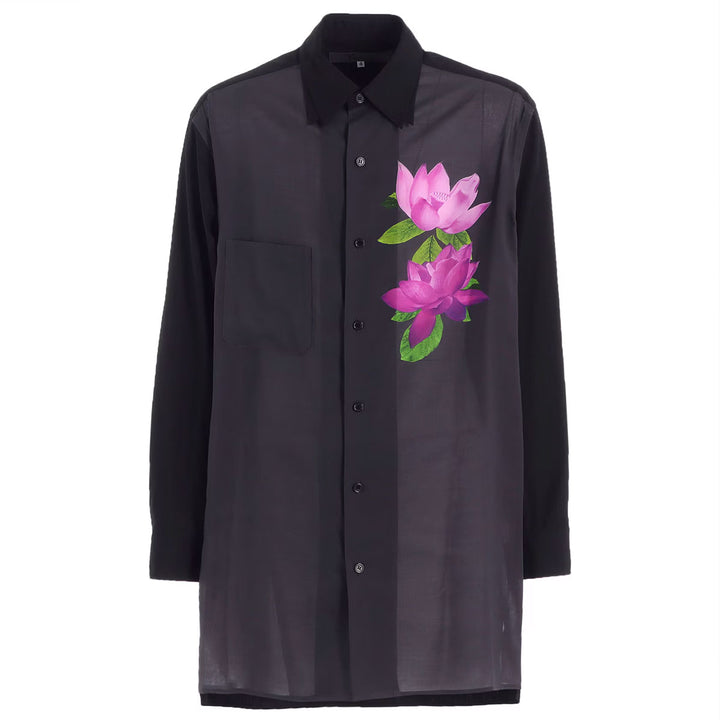 DOUBLE-COLLAR SHIRT IN BROAD AND CELLULOSE GRAY LOTUS