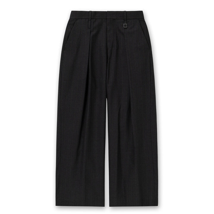 Gray Striped Folding Pants