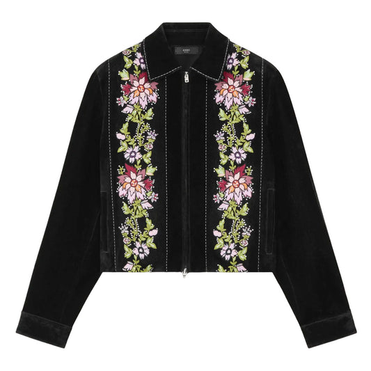 FLORAL FLOCK EMBELLISHED BLOUSON