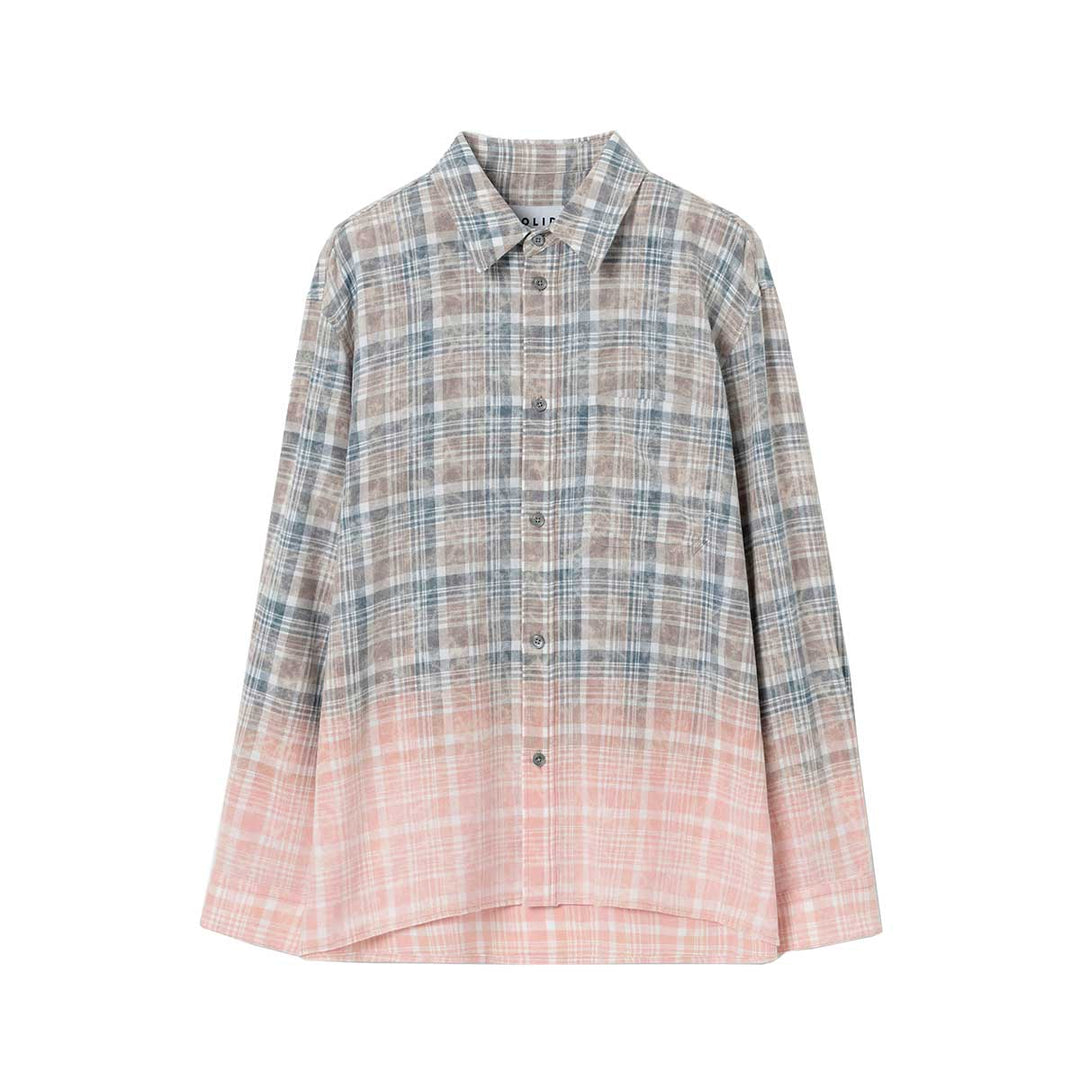 SOLID HOMME - Check Gradation Dyeing Shirt