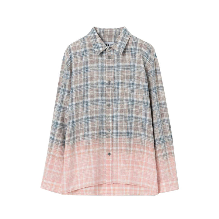 SOLID HOMME - Check Gradation Dyeing Shirt