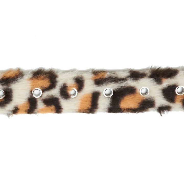 FUR BELT "LEOPARD WHITE"