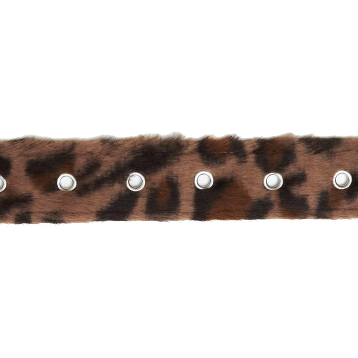 FUR BELT "LEOPARD CHARCOAL"