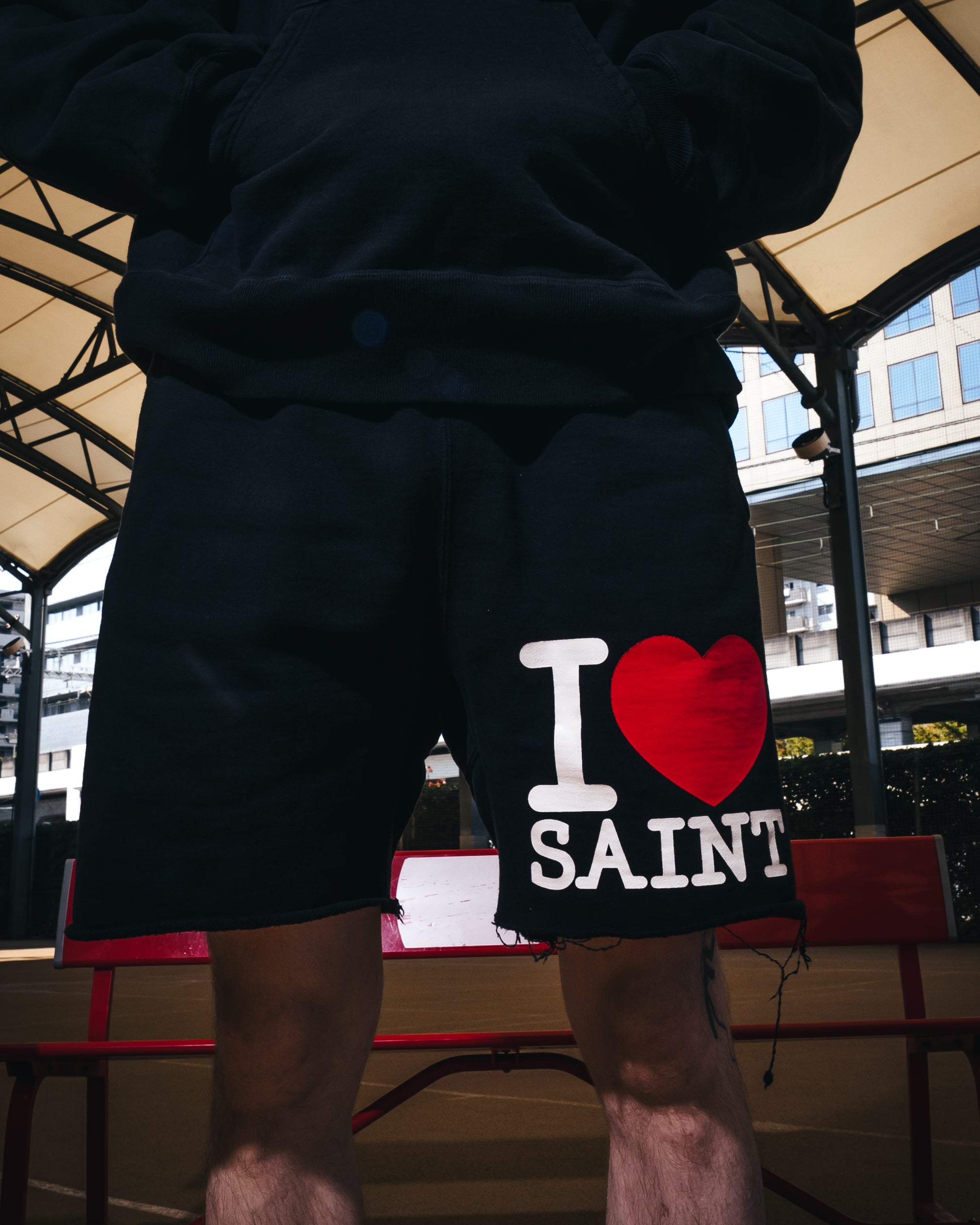 SAINT Mxxxxxx(セントマイケル) | SWEAT SHORTS/I LOVE SAINT