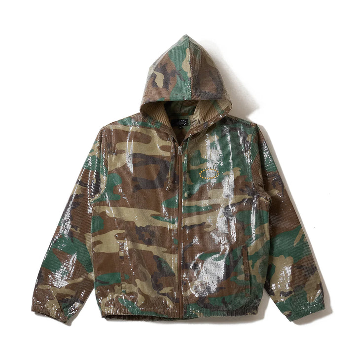 HOODED SPANGLE FLANNEL JACKET