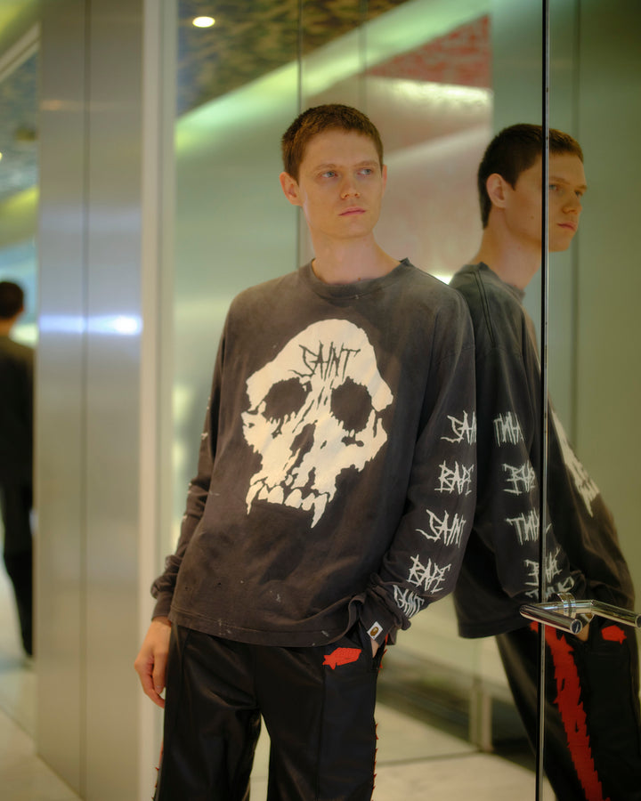 BAPE_LS T-HIRT/SKULL