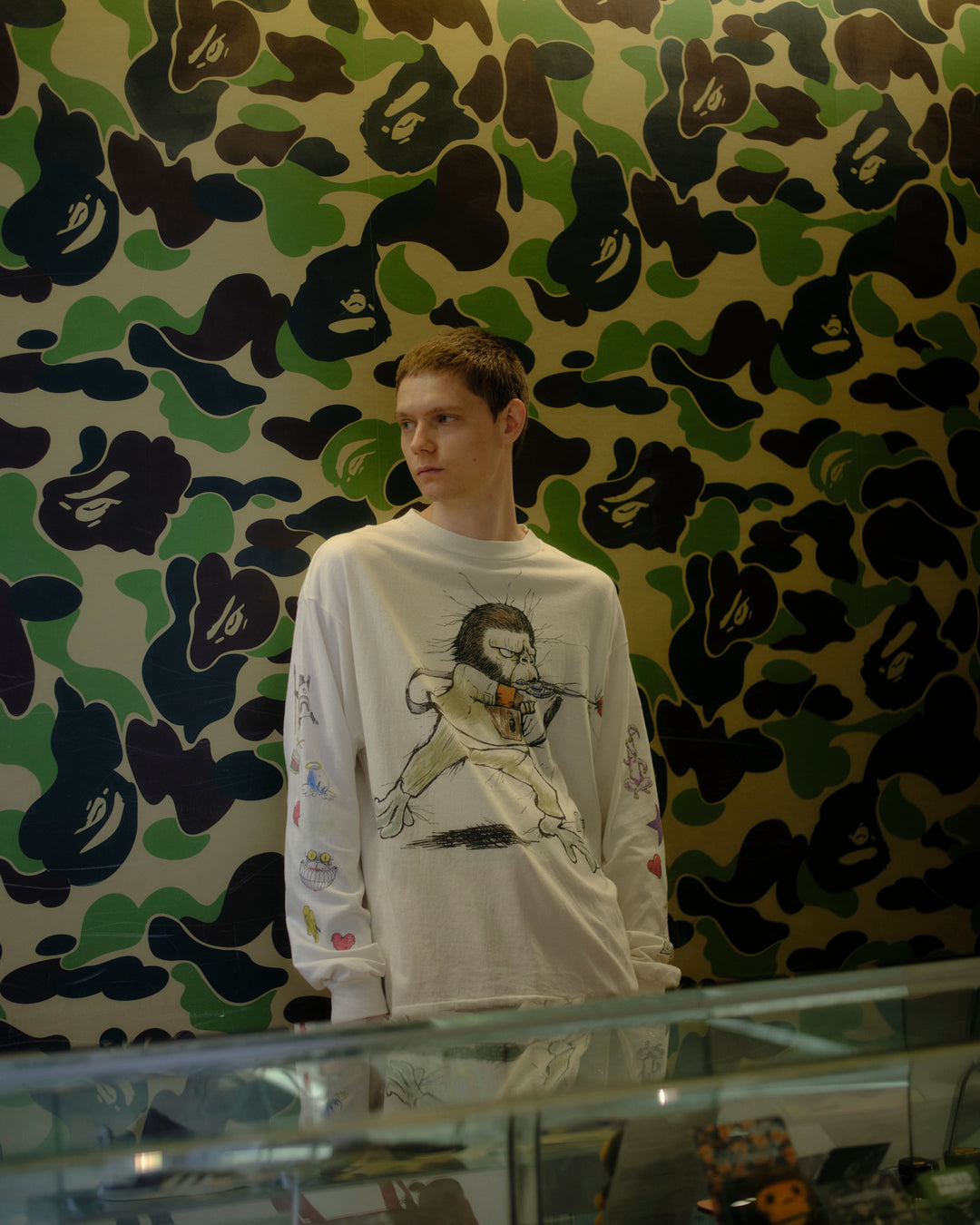 BAPE_LS T-SHIRT/RUNNING
