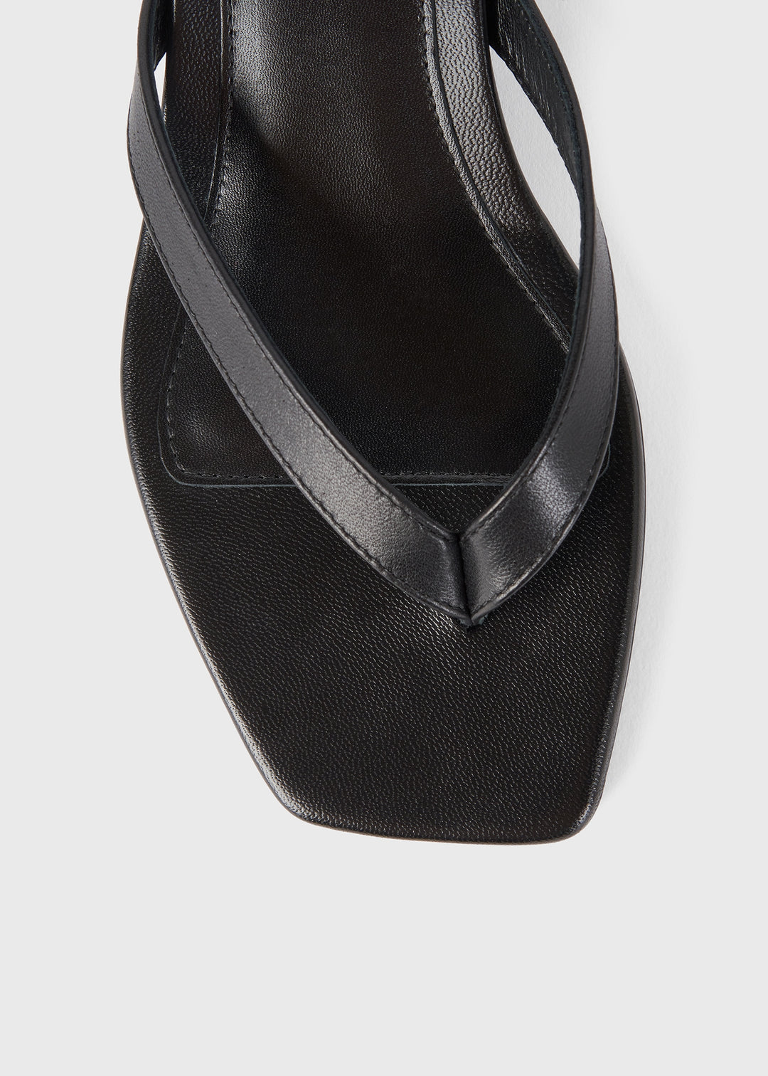 Leather heeled flip flops