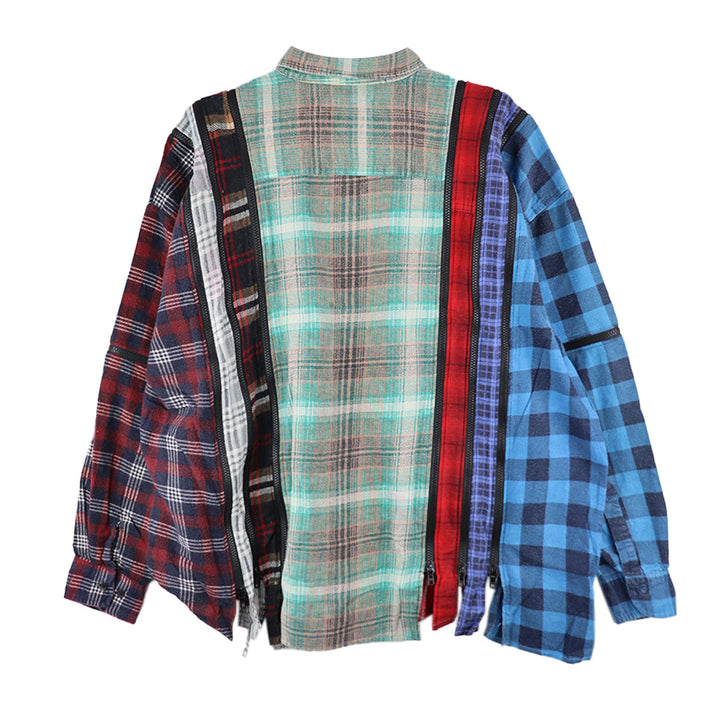 Flannel Shirt -> 7 Cuts Zipped Wide Shirt【type C】