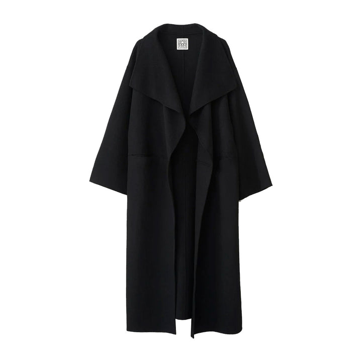 Signature wool cashmere coat black