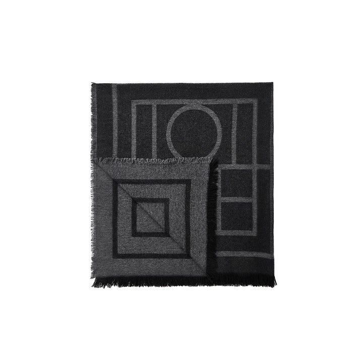 Mongram Wool Cashmere Scarf Dark Grey MONOGRAM