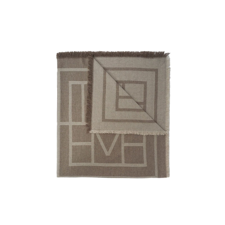 Mongram Wool Cashmere Scarf Tobacco Mongram