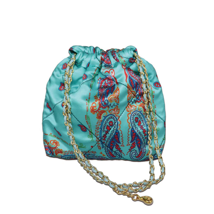 THE WORLD IS YOURS - Paisley Silk Chain Pouch