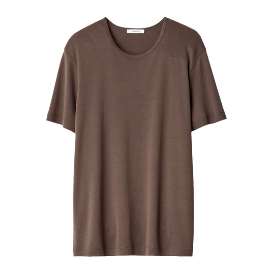 リブジャージーのスクープネックTシャツ