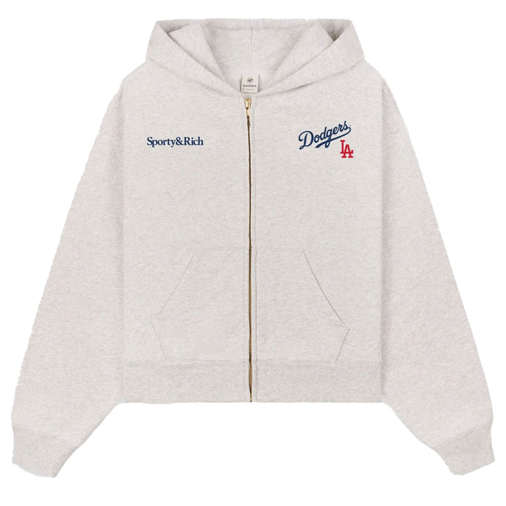 Dodgers Serif Crop Zip-Up Sweatshirt