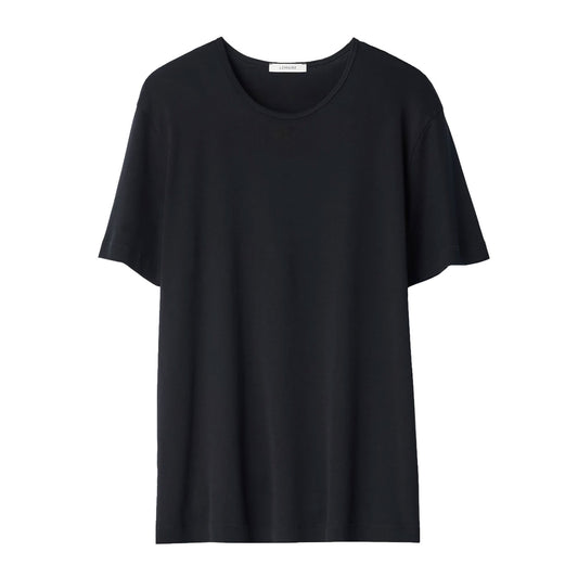 リブジャージーのスクープネックTシャツ