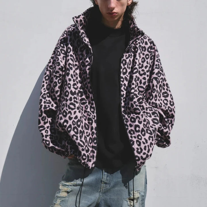 MINEDENIM - Lips Leopard Fleece Big BZ