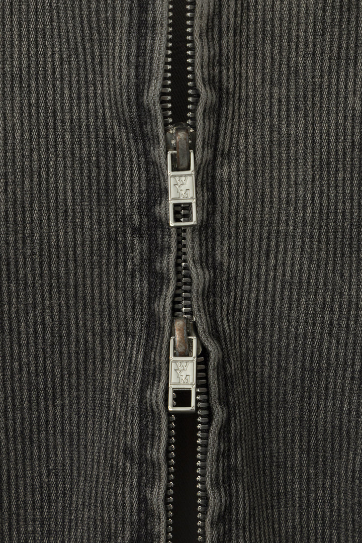 Gray Ribbed Denim Jumper