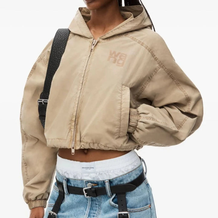 Hoody cropped jacket