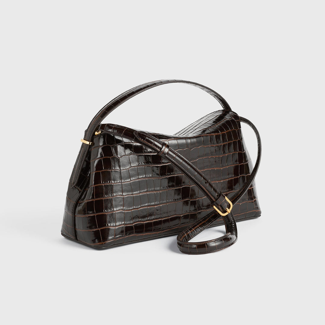 T-lock croco-embossed top handle