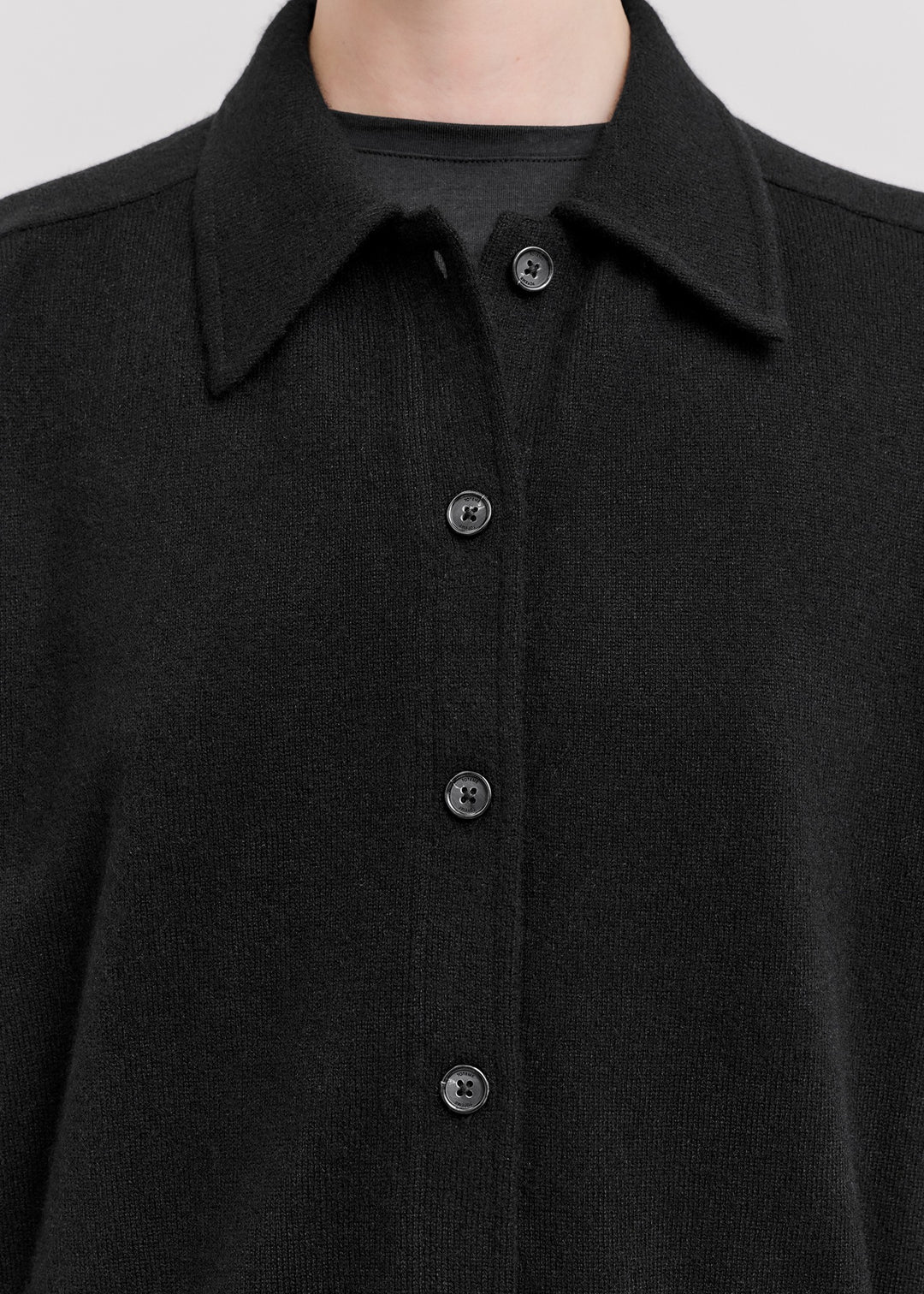 Raglan-sleeve cashmere cardigan black