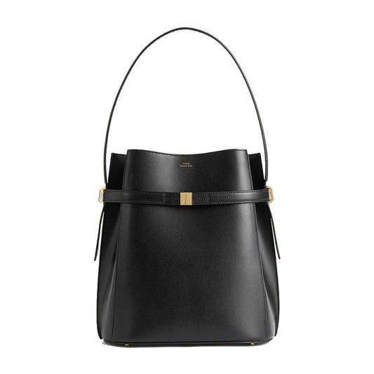 TOTEME - Belted leather bucket bag black