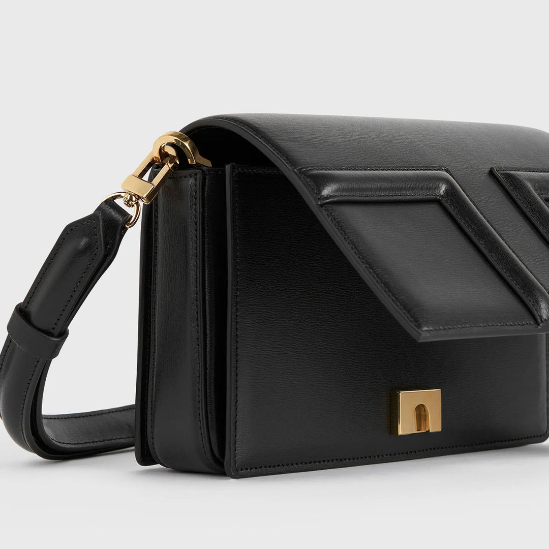 Mini T-Flap Leather Bag Black