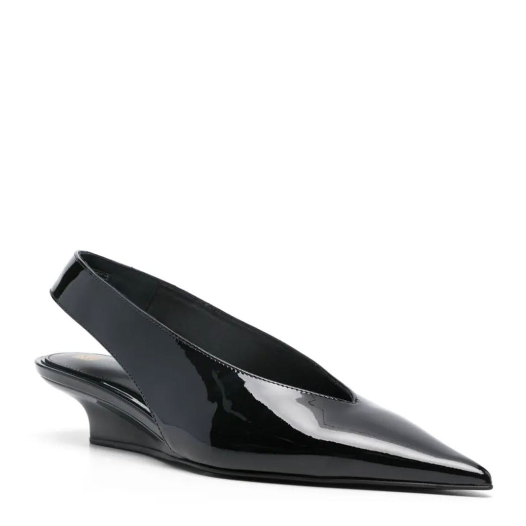 The Wedge-Heel Slingback Black