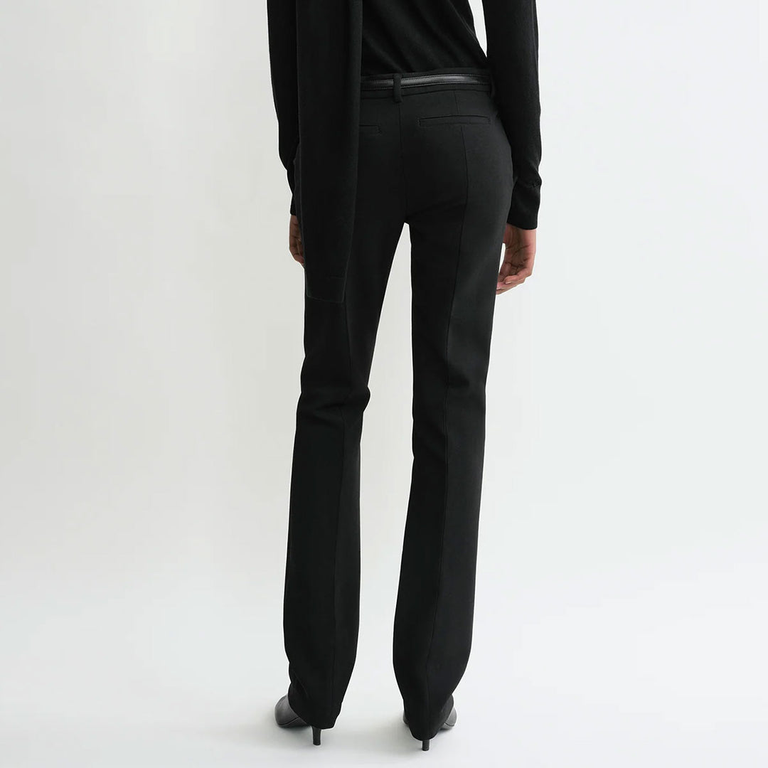 Low-Waist Slim Trousers Black