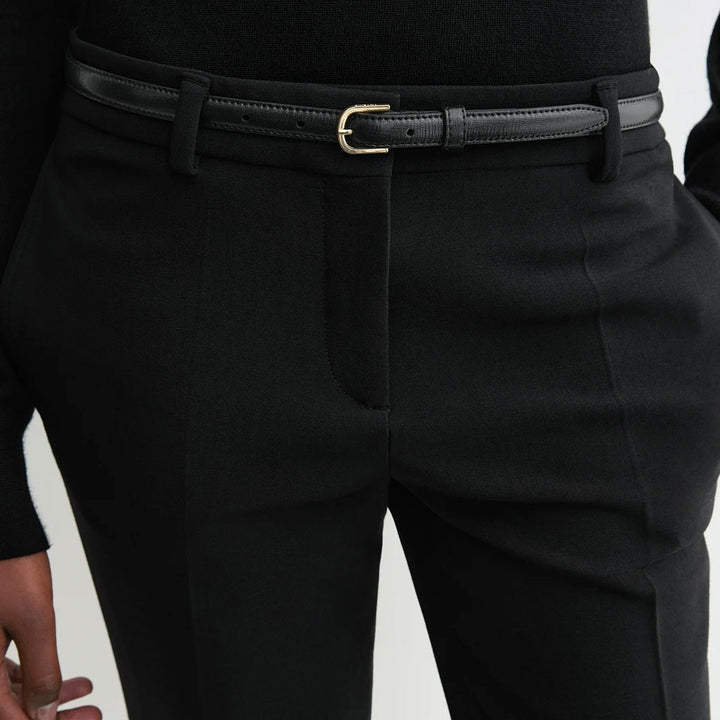 Low-waist slim trousers black