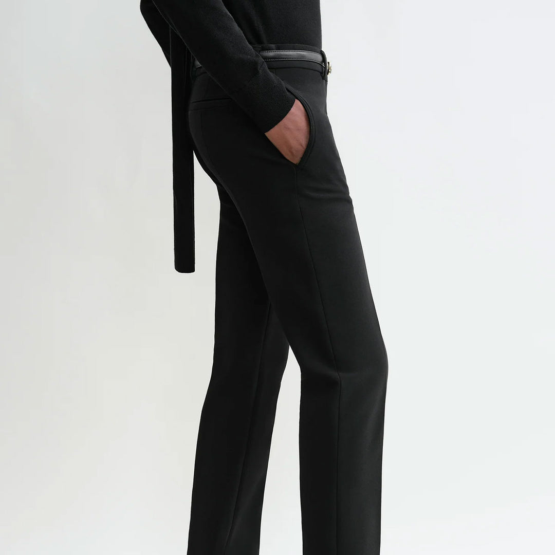 Low-waist slim trousers black