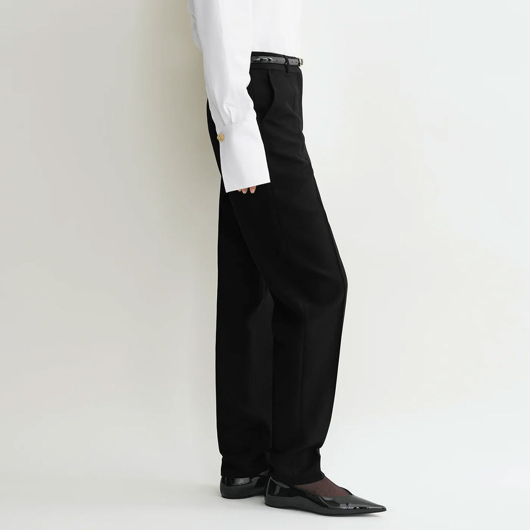 LOW-WAIST TAILORED TROUSERS BLACK