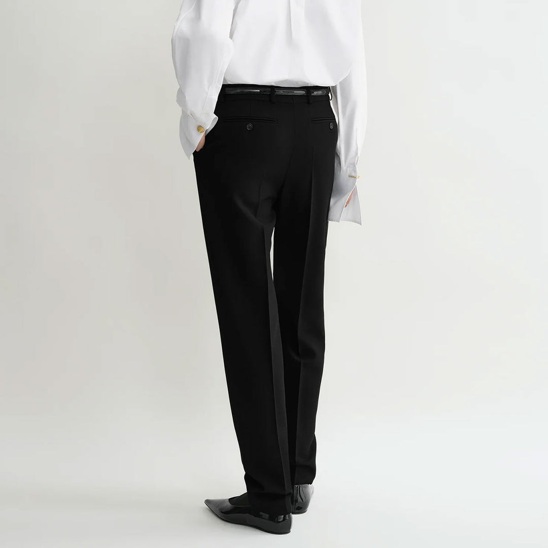 LOW-WAIST TAILORED TROUSERS BLACK