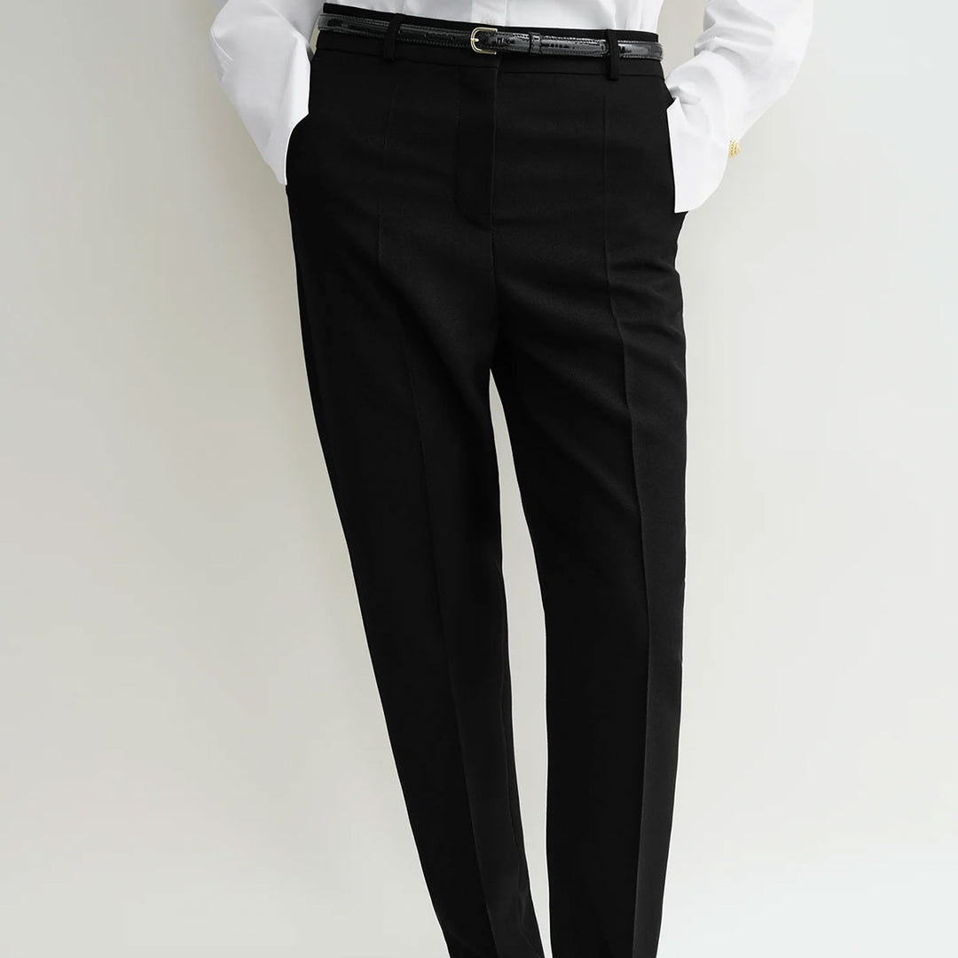 LOW-WAIST TAILORED TROUSERS BLACK