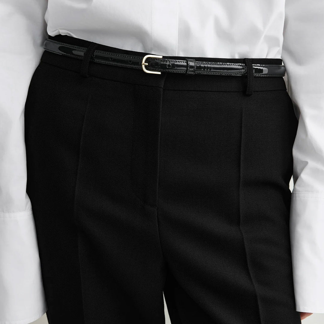 LOW-WAIST TAILORED TROUSERS BLACK