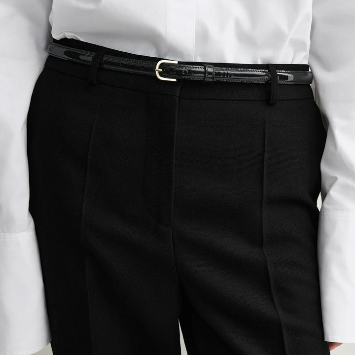 Low-waist tailored trousers black