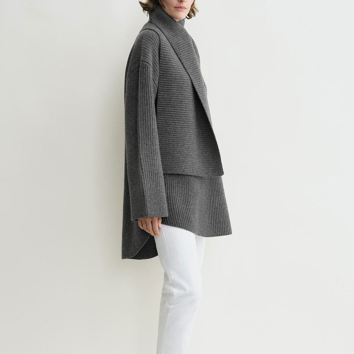 Long scarf knit dark grey melange | Why are you here?