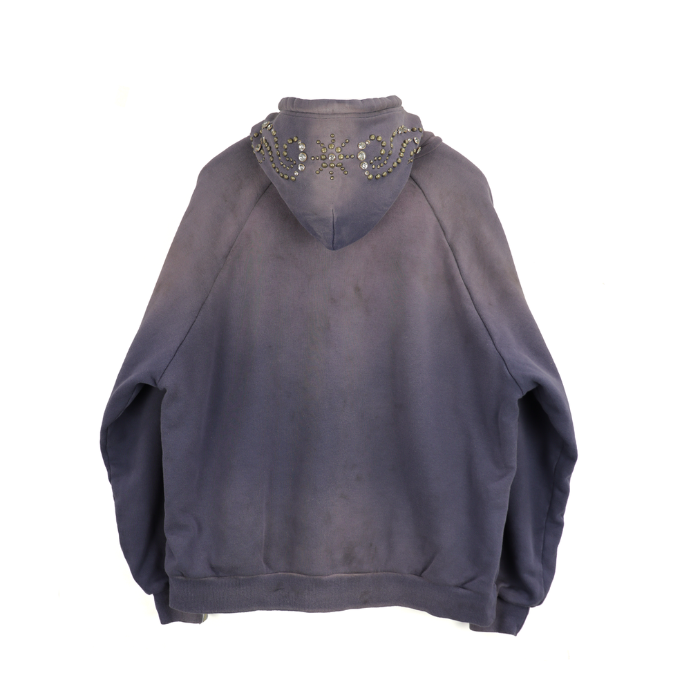 THE WORLD IS YOURS - Double face paisley zip studs hoodie