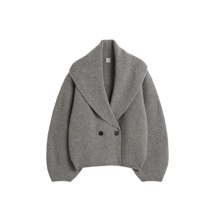 Shawl-lapel cardigan