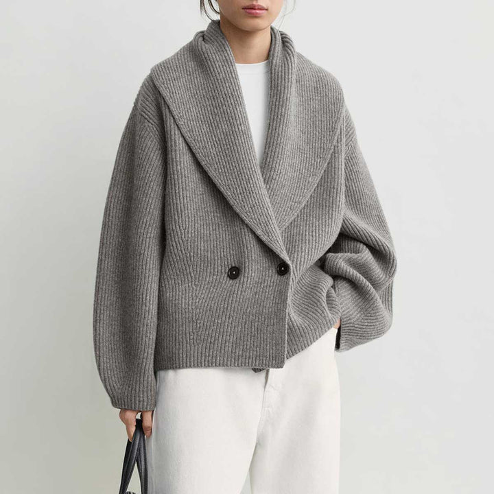 Shawl-lapel cardigan