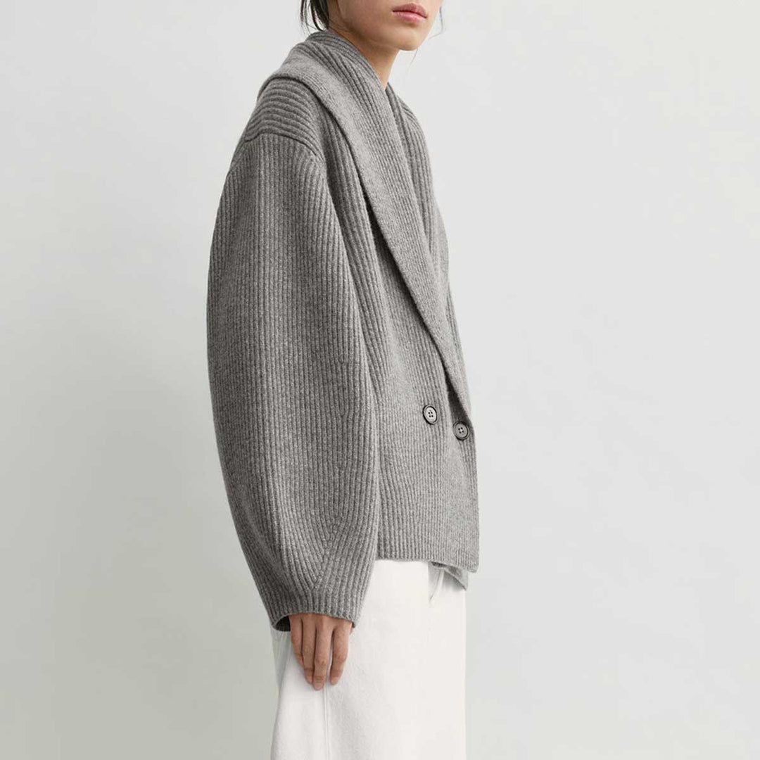 Shawl-lapel cardigan